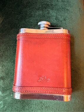 J. Crew Stainless Steel Leather Flask 8oz